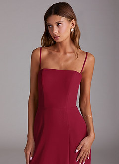 Azazie Wren Bridesmaid Dresses Burgundy A-Line Strapless Chiffon Dress image6