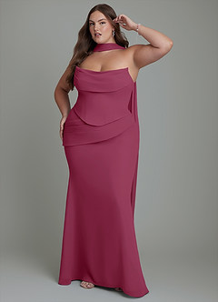 Azazie Sorrel Bridesmaid Dresses Mulberry Mermaid Corset Chiffon Dress image12