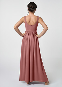 Azazie Keyla Junior Desert Rose A-Line Pleated Chiffon Dress image2