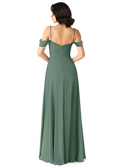 Azazie Tancie Bridesmaid Dresses Eucalyptus A-Line Off the Shoulder Chiffon Convertible Dress image2