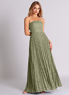 Azazie Mariana Abiti da Damigella Abito Convertibile A-Line in Burnout Floreale Senza Cinturino Pistacchio image4