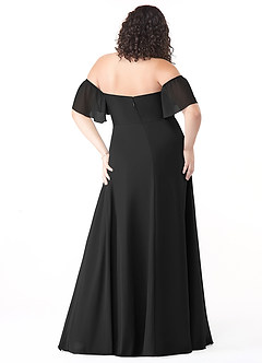 Azazie Sue Bridesmaid Dresses Black A-Line Off the Shoulder Chiffon Convertible Dress image8