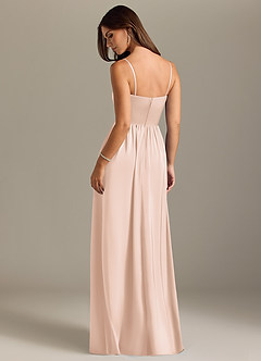 Azazie Calianna Bridesmaid Dresses Blushing Pink A-Line Off the Shoulder Stretch Satin Convertible Dress image2