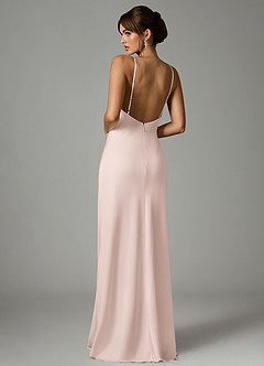 Azazie Stefania 신부 들러리 드레스 A라인 스트레치 새틴 바닥 길이 드레스 image2