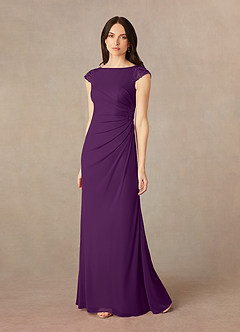 Azazie Janie Mother of the Bride Dresses Grape Mermaid Lace Dress image1