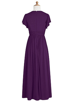 Azazie Mosley Junior Grape A-Line Ruched Mesh Dress image8