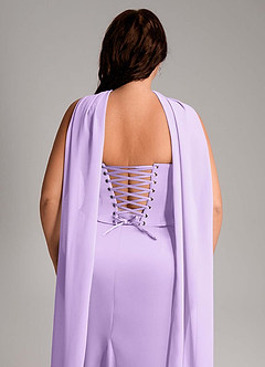 Azazie Sorrel Vestidos de damas de honor Vestido de Lila de Satén Elástico de Corte Sirena Convertible con Sin tirantes image14