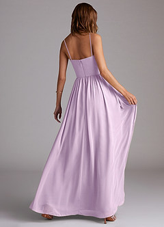 Azazie Calianna Bridesmaid Dresses Frosted Lilac A-Line Off the Shoulder Chiffon Convertible Dress image6