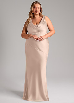 Azazie Rylina Bridesmaid Dresses English Rose Mermaid Stretch Satin Dress image9