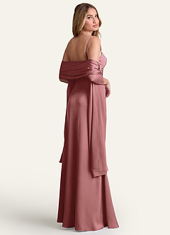 front Azazie Chal De Satén Elástico A Juego