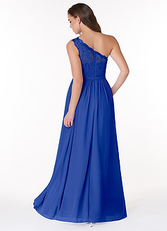 Azazie Demi Jurken voor bruidsmeisjes Jurk van Chiffon met A-Lijn One-Shoulder Koningsblauw image2