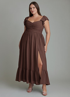 Azazie Anaya Bridesmaid Dresses Ganache A-Line Sweetheart Neckline Chiffon Dress image8