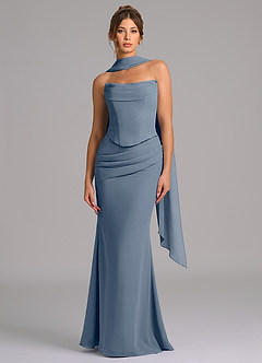 Azazie Sorrel Brautjungfernkleider Meerjungfrau-Linie Korsett Chiffon Kleid Zwielichtviolett image4
