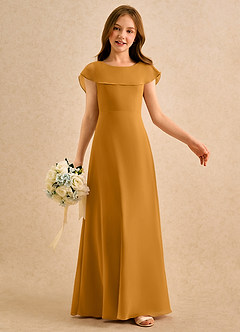 Azazie Kittie Girls Formal Flower Girl Klänningar Klä A-Line i Chiffong image6
