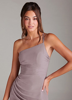 Azazie Eren Brautjungfernkleider Etui One-Shoulder Chiffon Kleid Dämmerung image6