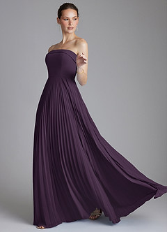 Azazie Mariana Bridesmaid Dresses Plum A-Line Strapless Chiffon Dress image6