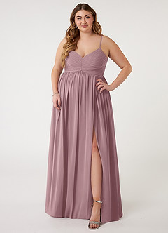 Azazie Alia Bridesmaid Dresses Dusty Rose A-Line Pleated Chiffon Dress image6