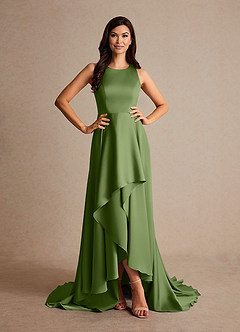 Azazie Niles Mother of the Bride Dresses Juniper A-Line Trains Stretch Satin Dress image5