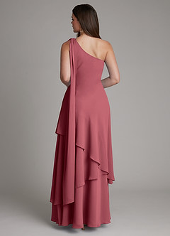 Azazie Monique Brudtärnklänningar Klänning av A-linje i Chiffong One-shoulder Merlot image2