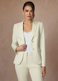 front Victoria Ivory Refined Weave Blazer