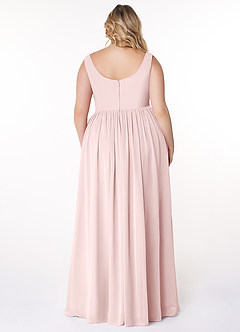 Azazie Keyla Bridesmaid Dresses Blushing Pink A-Line V-Neck Pleated Chiffon Dress image7