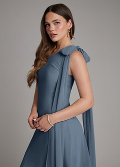 Azazie Monique Bridesmaid Dresses Neptune A-Line One Shoulder Chiffon Dress image5
