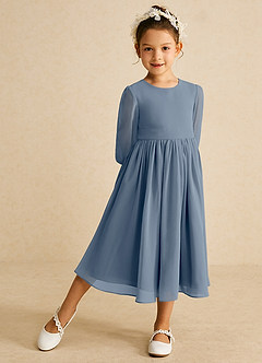 Azazie Lolo Final Sale Twilight A-Line with Sleeves Chiffon Dress image2