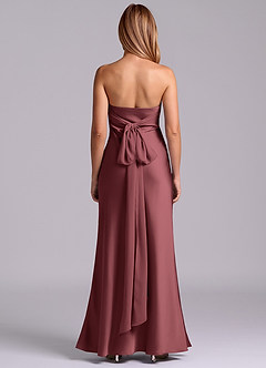 Azazie Ailanie Brudtärnklänningar Klä av Tubklänning i Stretch Satin Axelbandslös Merlot image7