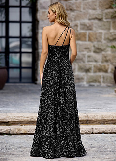 Opulent Black Velvet Sequins Prom Dress image6
