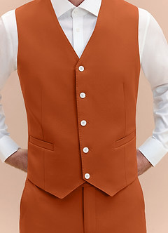 front James Burnt Orange Structured Stretch Suit Vest