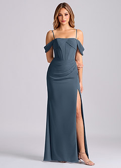 Azazie Joanne Final Sale Neptune Mermaid Off the Shoulder Chiffon Dress image5