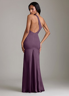 Azazie Voni Suknie dla druhen Syrena Jedno ramię Satyna elastyczna Do ziemi Sukienka image2