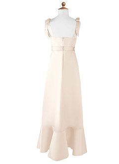 Azazie Barbara Junior Robe Trapèze en Mat Satiné Arc Albâtre Blanc image7