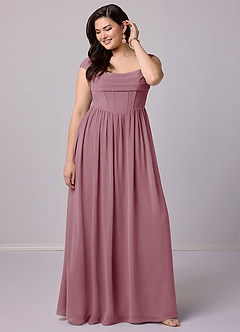 Barbie ♥ Azazie Bridesmaid Dresses Vintage Mauve A-Line Corset Chiffon Dress image9