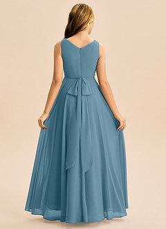 Azazie Mannie Junior Bermuda A-Line Pleated Chiffon Dress image2