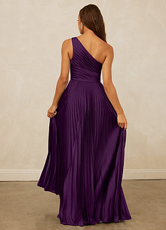 Christian Siriano Bridal for Azazie 1008 Bridesmaid Dresses Grape A-Line One Shoulder Stretch Satin Dress image7