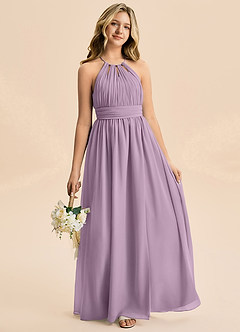 Azazie Noelle Junior Wisteria A-Line Pleated Chiffon Dress image4