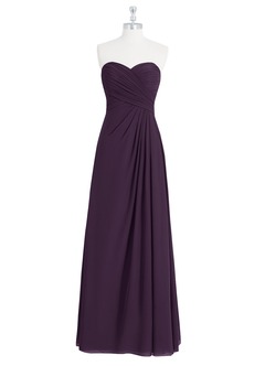 Azazie Arabella Allure Vestidos de damas de honor Vestido de Ciruela de Gasa de Corte en A Convertible con Escote de Corazón image18