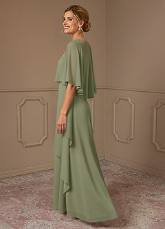 Azazie Bowie Kleider für die Brautmutter A-Linie Chiffon Kleid Pistazie image3