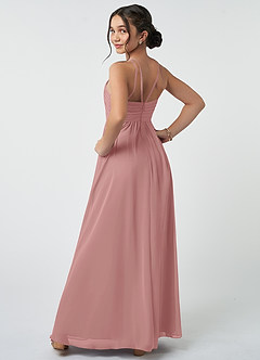 Azazie Leighton Junior Dusty Rose A-Line Pleated Chiffon Dress image5