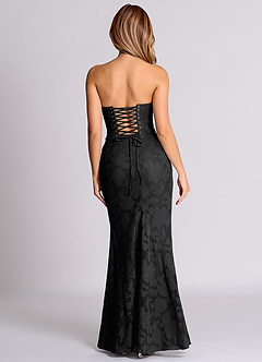 Azazie Sorrel Brudtärnklänningar Klä av Sjöjungfru i Blommig Utbrändhet Korsett Svart Konvertibel image2