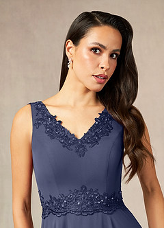 Azazie Devana Mother of the Bride Dresses Stormy A-Line Sequins Chiffon Dress image6