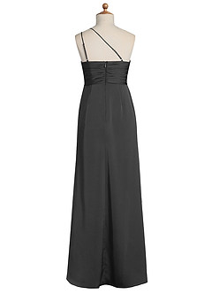 Azazie Eren Junior Robe Fourreau en Satin extensible Plissée Noir image7