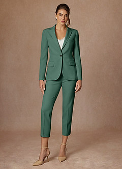 front Kennedy Eucalyptus Structured Stretch Dress Pants