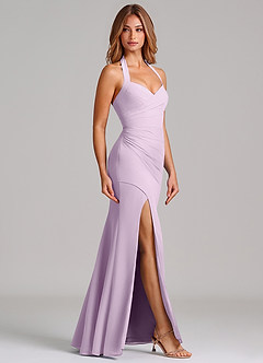 Azazie Emeria Bridesmaid Dresses Frosted Lilac Mermaid Sweetheart Neckline Chiffon Dress image5
