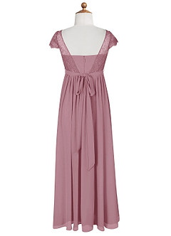 Azazie Silvermist Junior Vintage Mauve A-Line Pleated Chiffon Dress image9