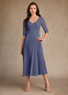 Azazie Durant Mother of the Bride Dresses Stormy A-Line Pleated Chiffon Dress image4