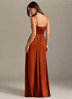 Azazie Calianna Bridesmaid Dresses Paprika A-Line Off the Shoulder Stretch Satin Convertible Dress image2
