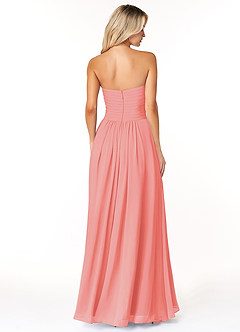 Azazie Yazmin Bridesmaid Dresses Coral A-Line Sweetheart Neckline Chiffon Convertible Dress image2