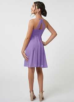 Azazie Ginny Junior Tahiti A-Line Pleated Chiffon Dress image4